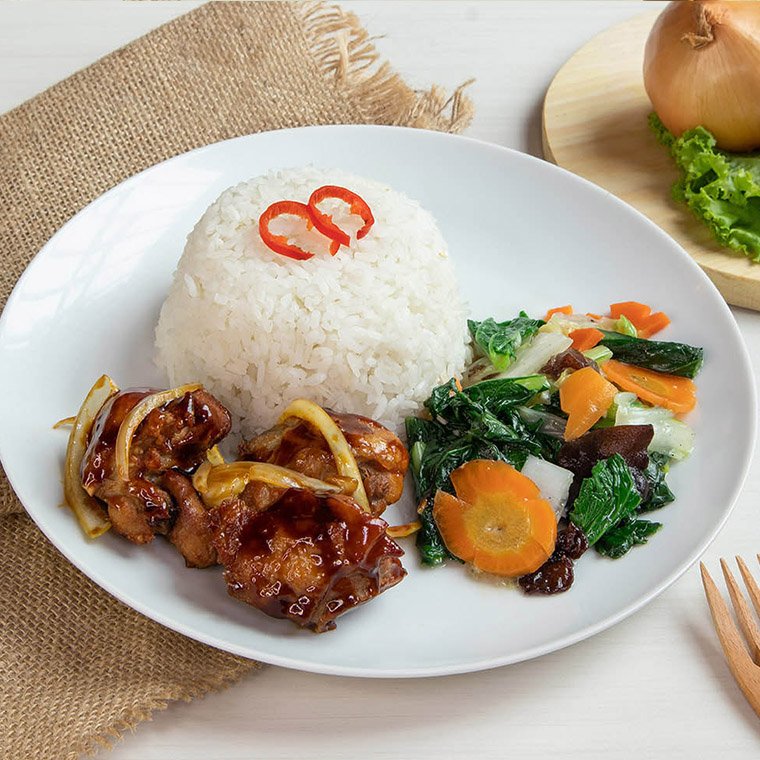Nasi Ayam Capcay
